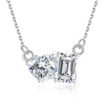 Heart Emerald Two Stone Necklace