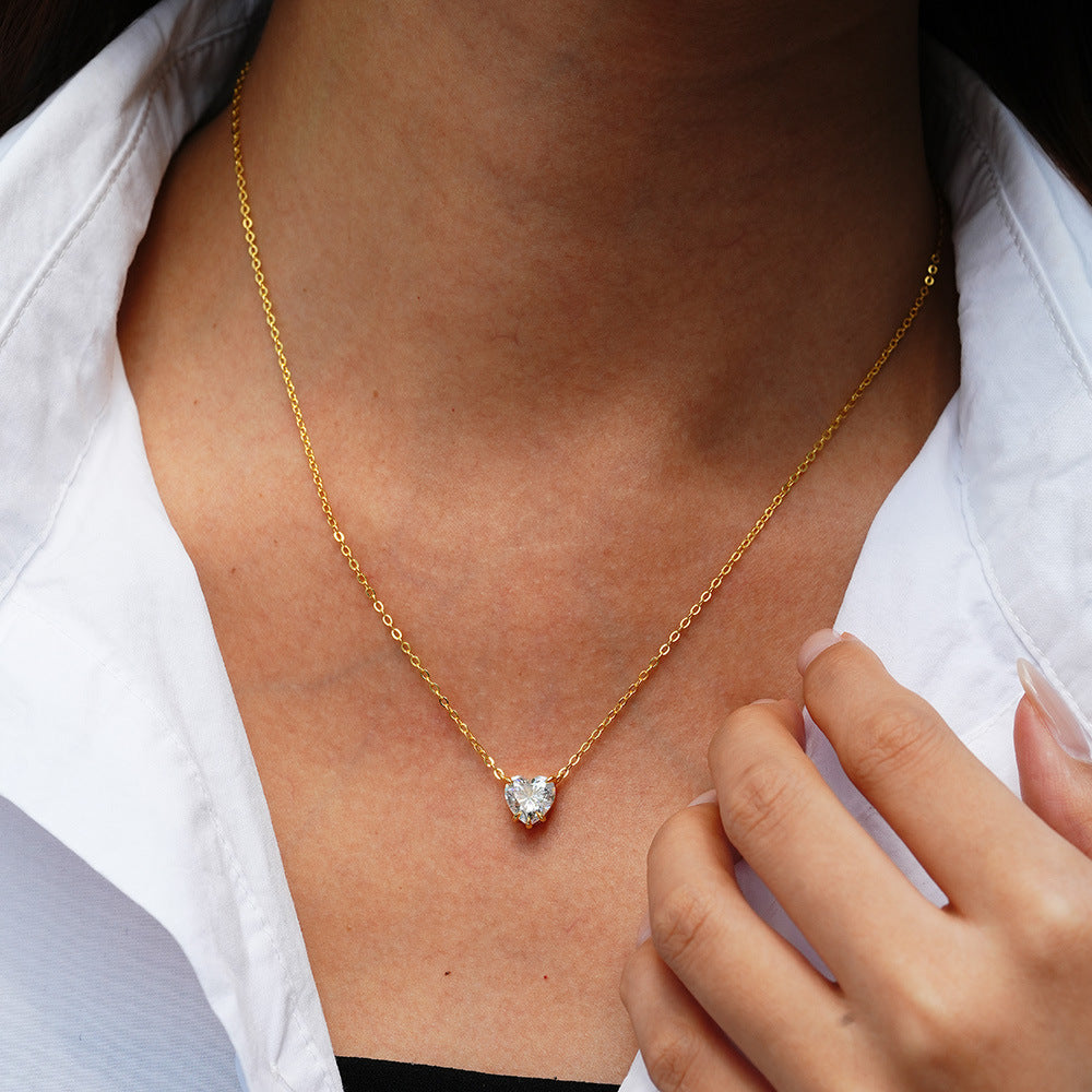 Heart Moissanite Station Necklace – wholesale moissanite jewelry