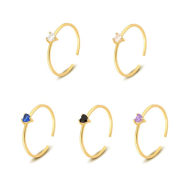 Heart-Shaped Colorful Zircon Ring