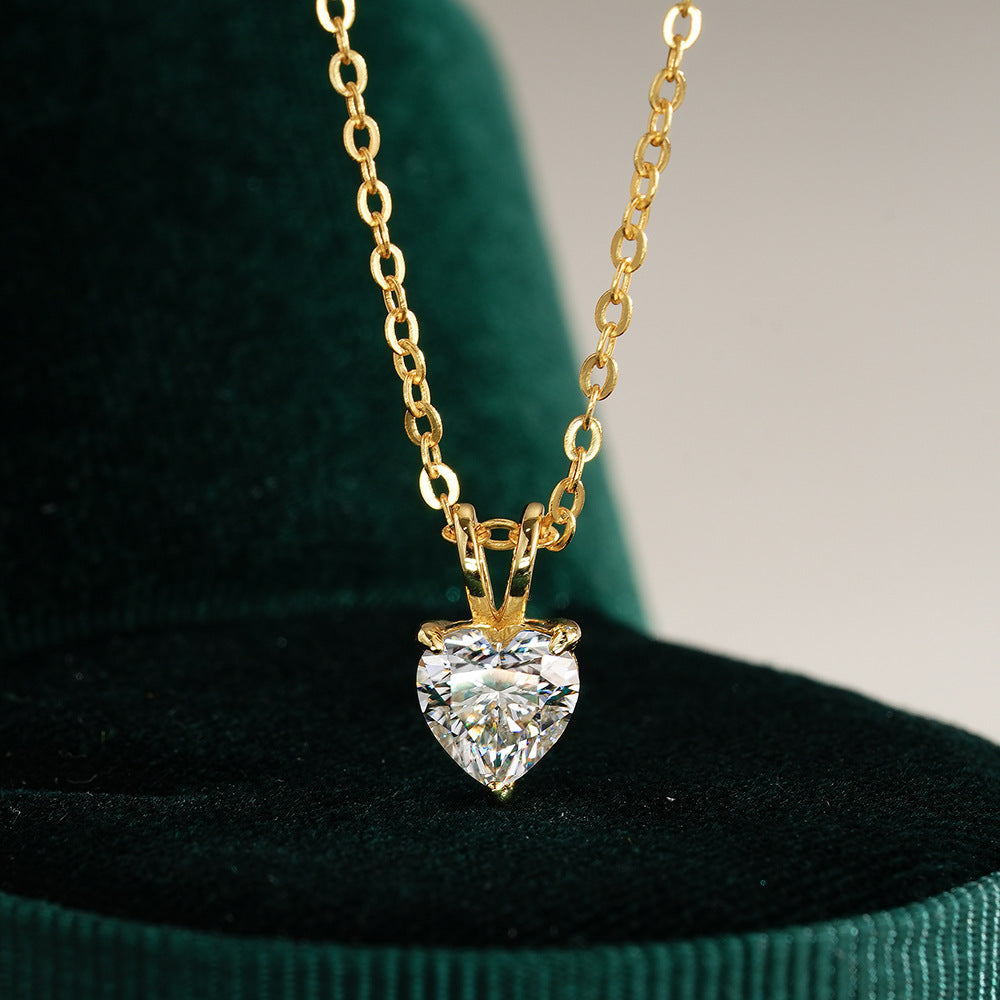Heart Moissanite Pendant Necklace – image 4
