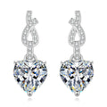 Heart-Shaped Moissanite Drop Earrings