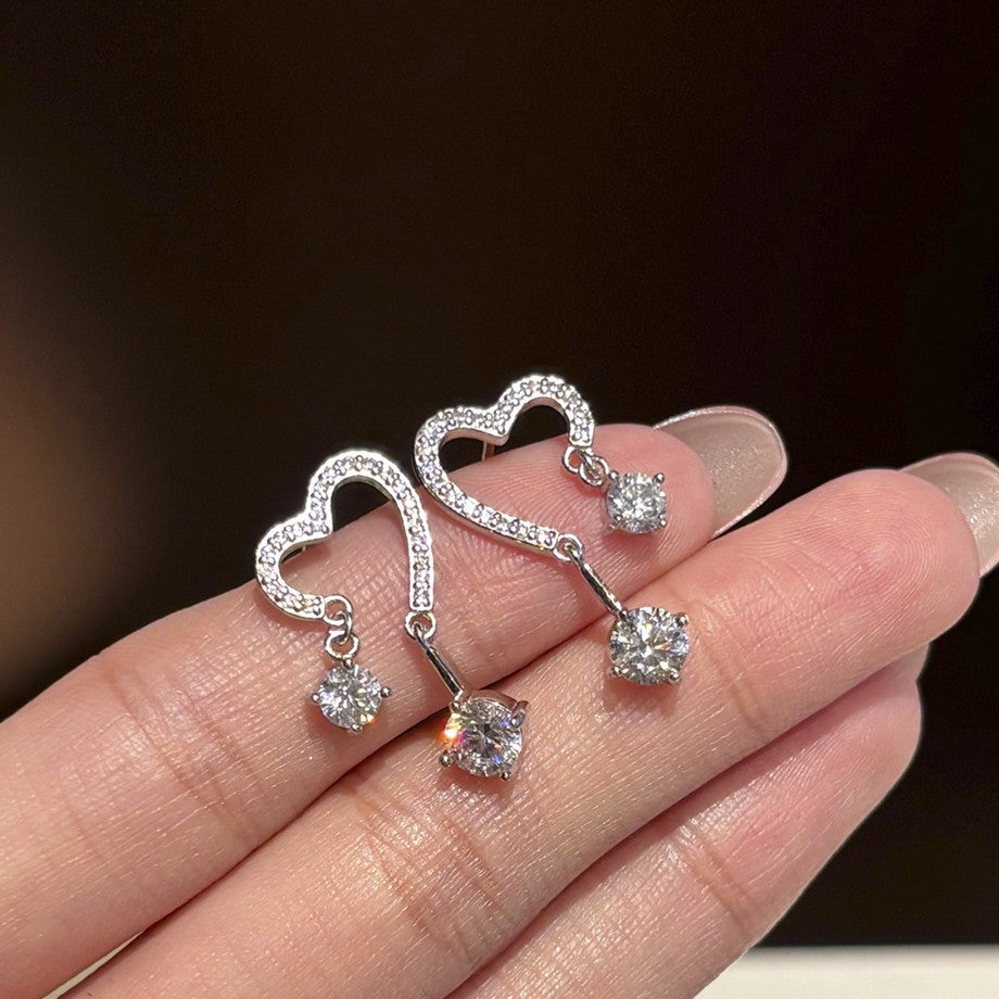 Heart-Shaped Moissanite Stud Earrings – wholesale moissanite jewelry