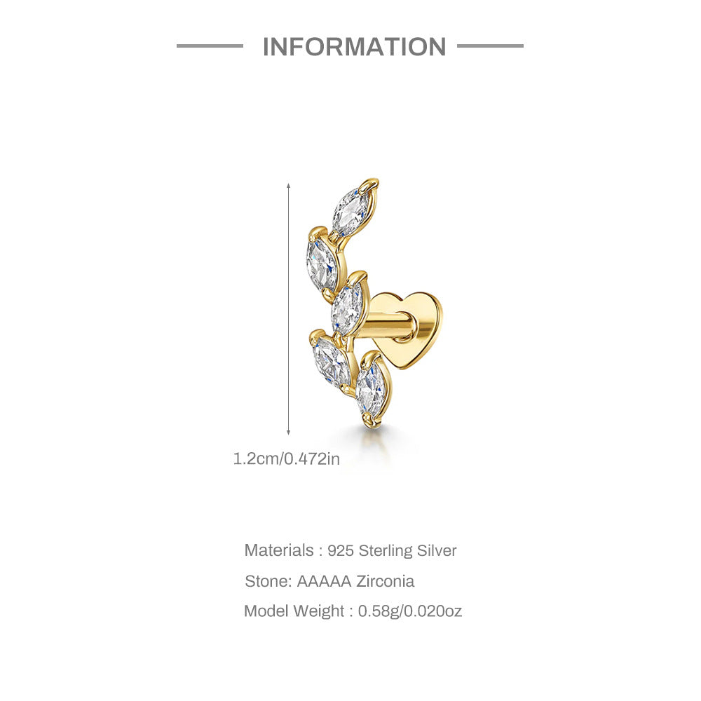 Marquise Zirconia Heart Stud Earrings – image 11