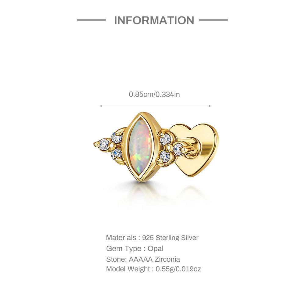 Marquise Zirconia Heart Stud Earrings – image 13