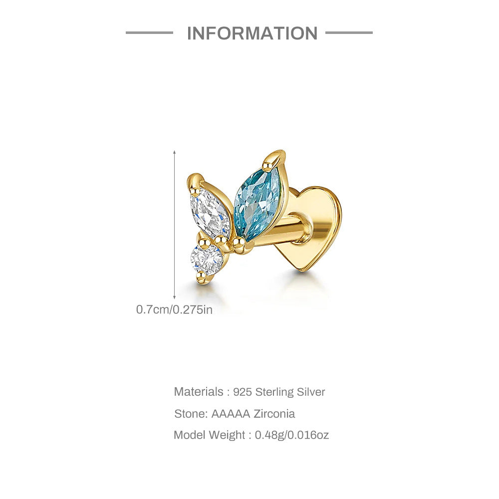 Marquise Zirconia Heart Stud Earrings – image 7
