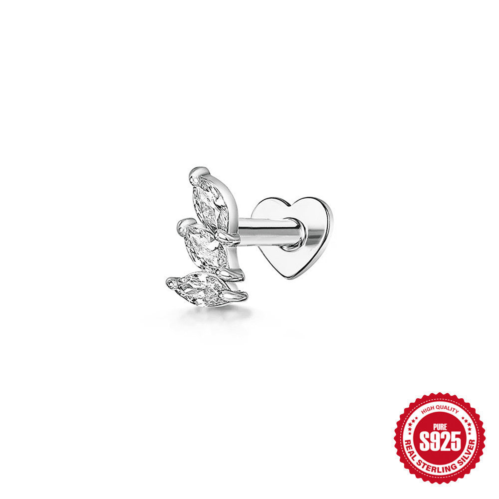 Marquise Zirconia Heart Stud Earrings – image 8