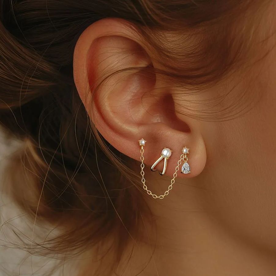 Heart Zirconia Stud Earrings YCE444