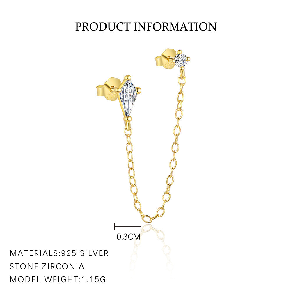 Heart Zirconia Stud Earrings YCE444 – detail view 3