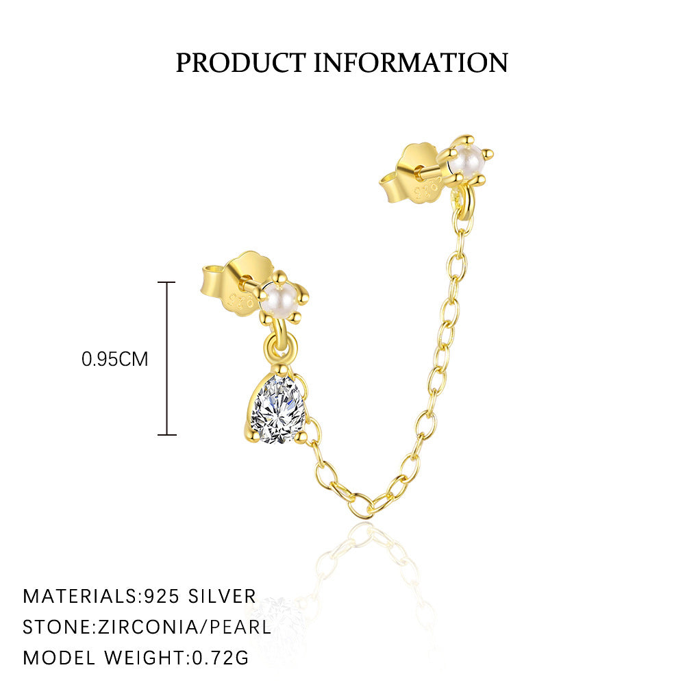 Heart Zirconia Stud Earrings YCE444 – image 4