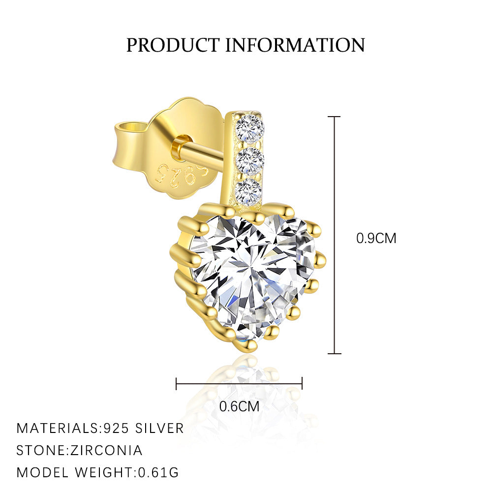 Heart Zirconia Stud Earrings YCE444 – image 5