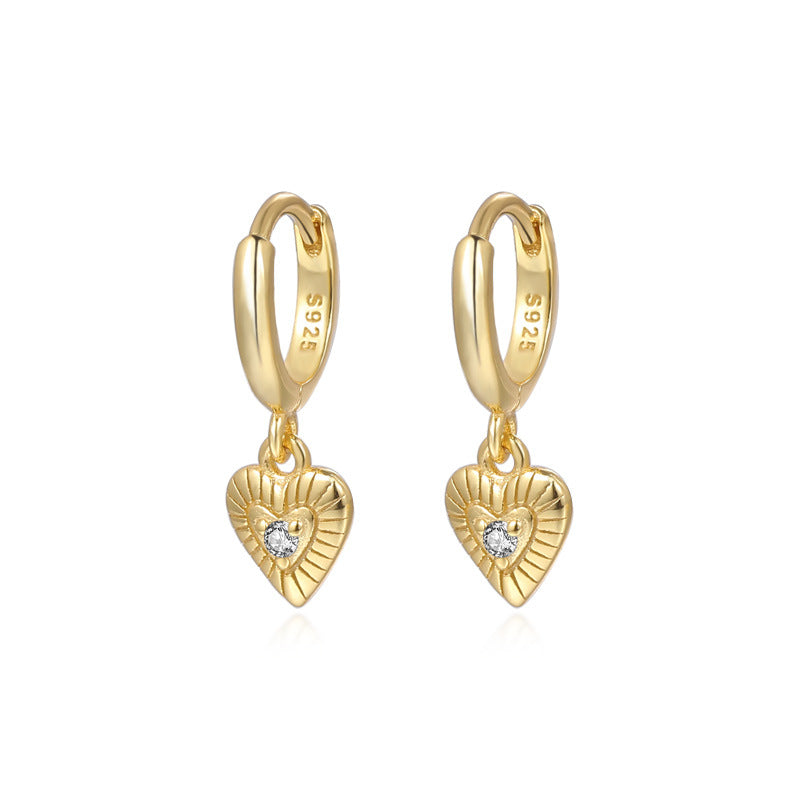 Heart-Shaped Zircon Earrings – image 5