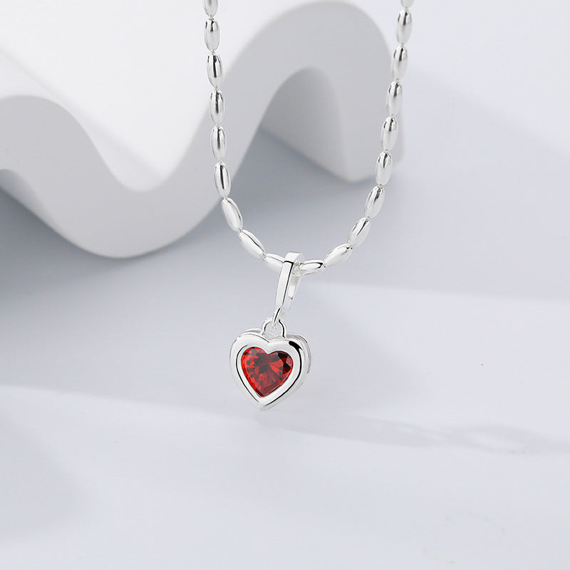 Heart-Shaped Zirconia Pendant – wholesale silver necklaces