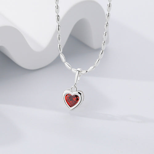 Heart-Shaped Zirconia Pendant – wholesale silver necklaces