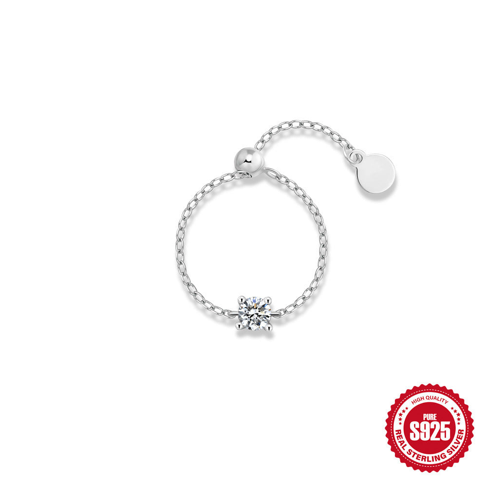 Heart Star Moon Moissanite Ring – image 6