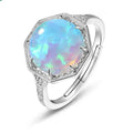 Hexagonal Opal Buckle Ring