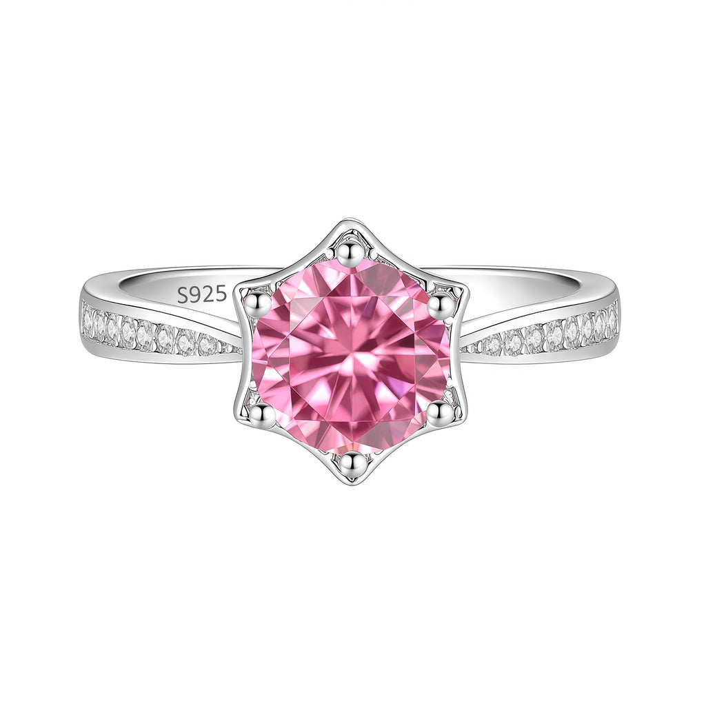 Hexagram Colorful Moissanite Ring – image 6
