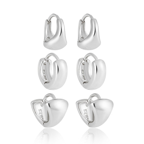 Chunky Sculptural Huggie Hoop Earrings