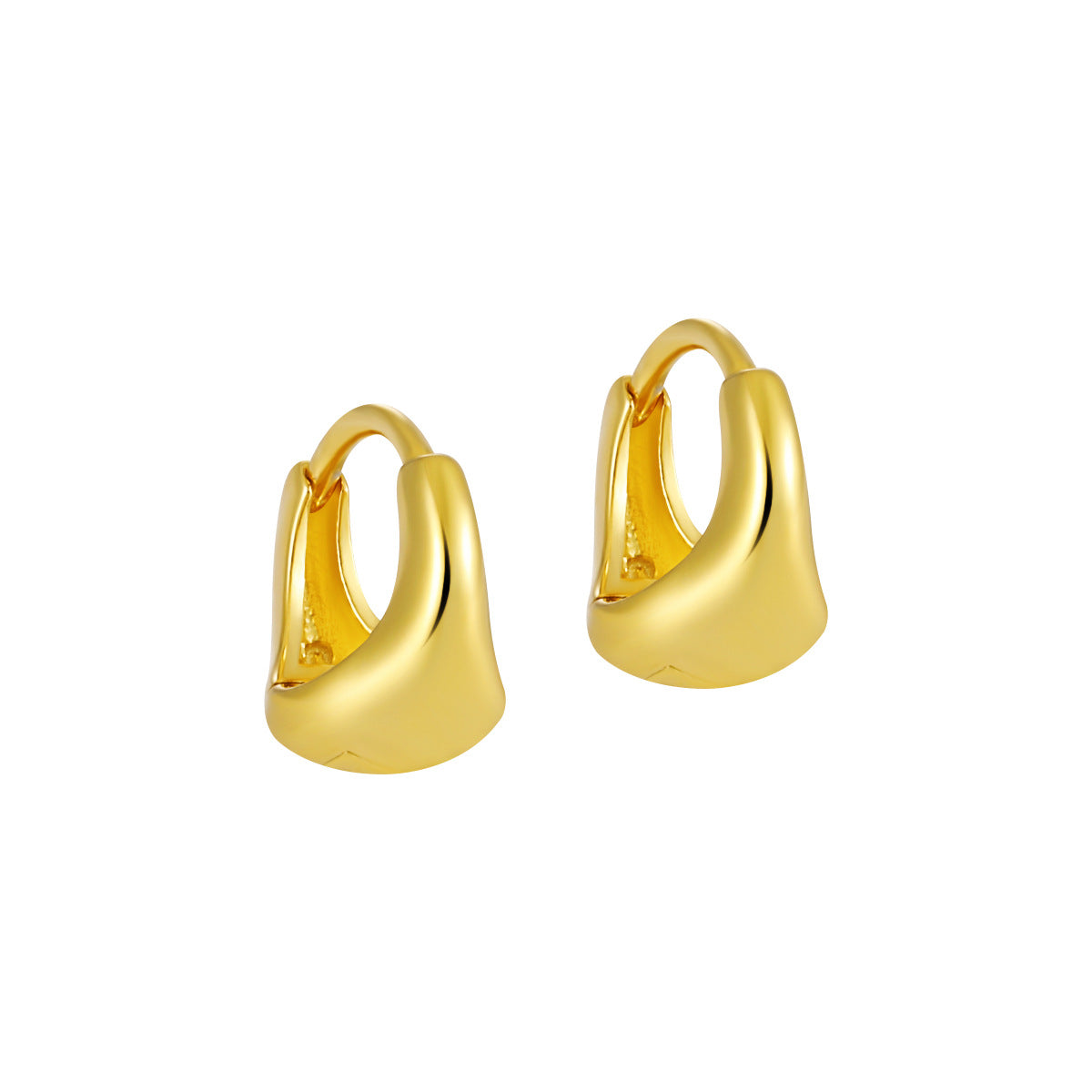 Chunky Sculptural Huggie Hoop Earrings – image 10