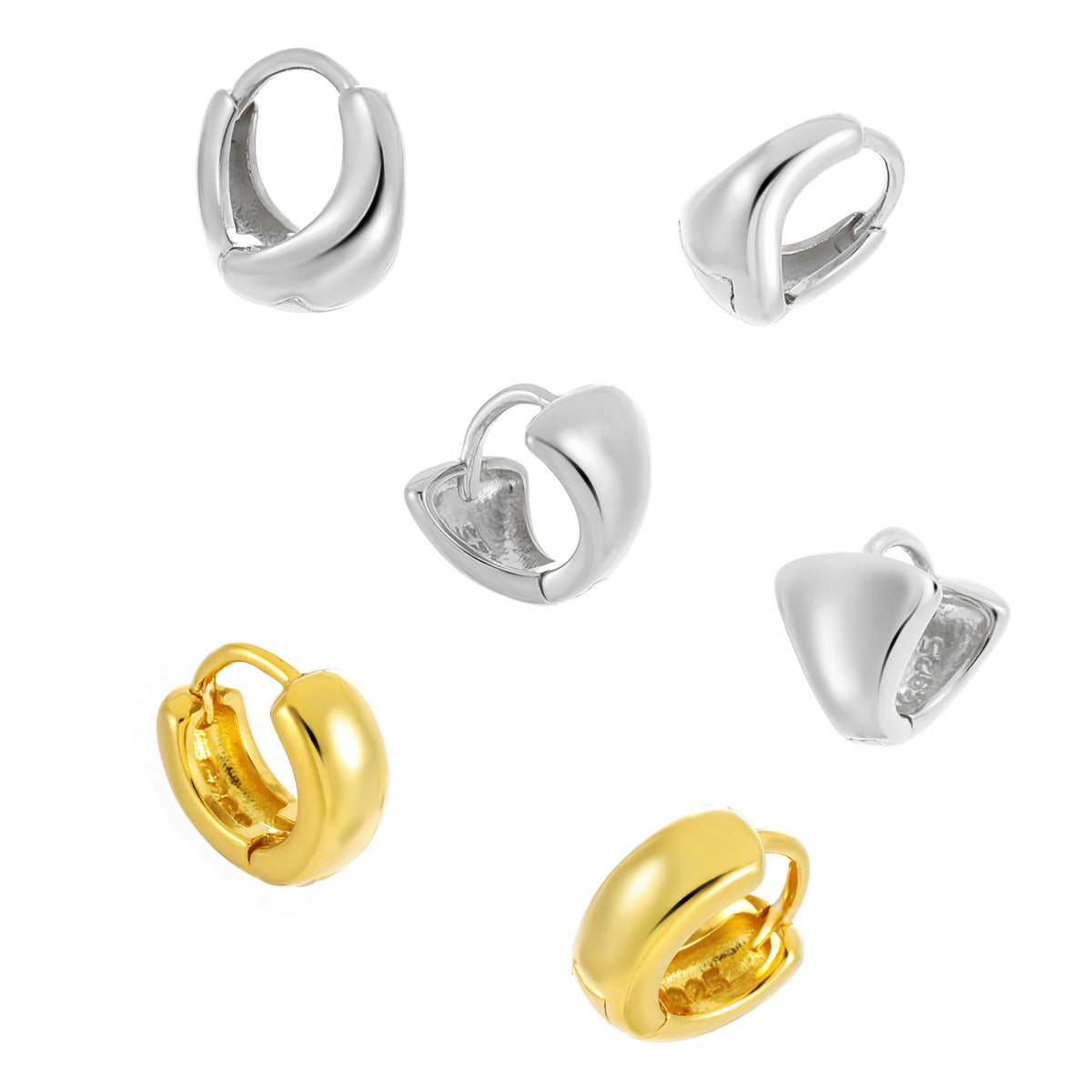 Chunky Sculptural Huggie Hoop Earrings – earring hoops in bulk