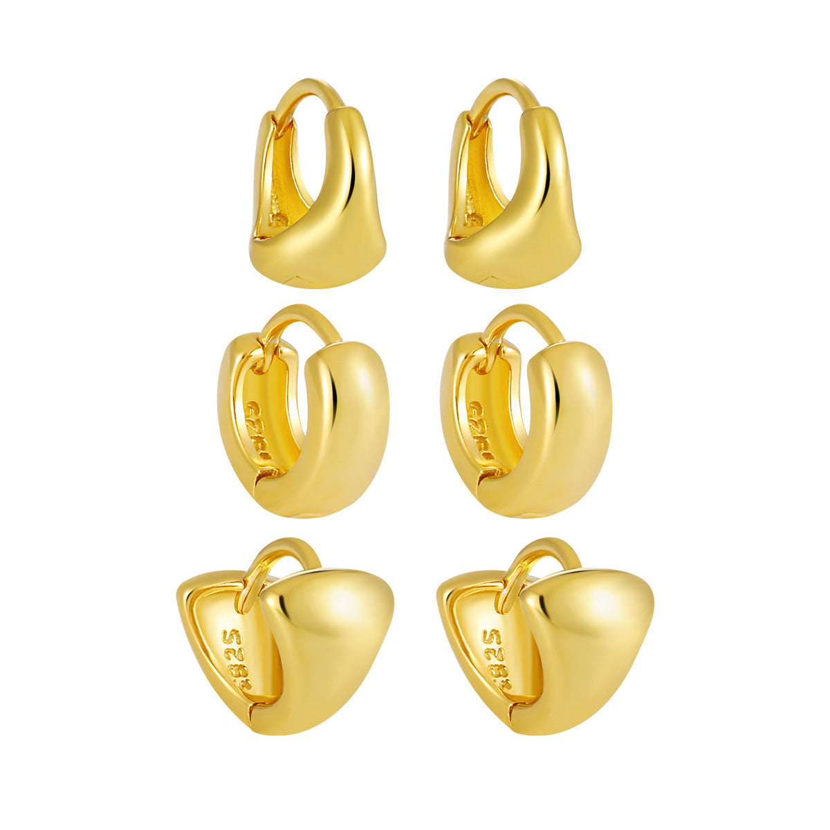 Chunky Sculptural Huggie Hoop Earrings – image 5