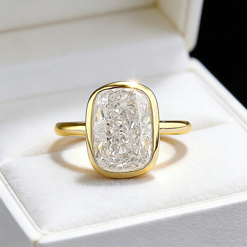 Elongated Cushion Cut Engagement Ring