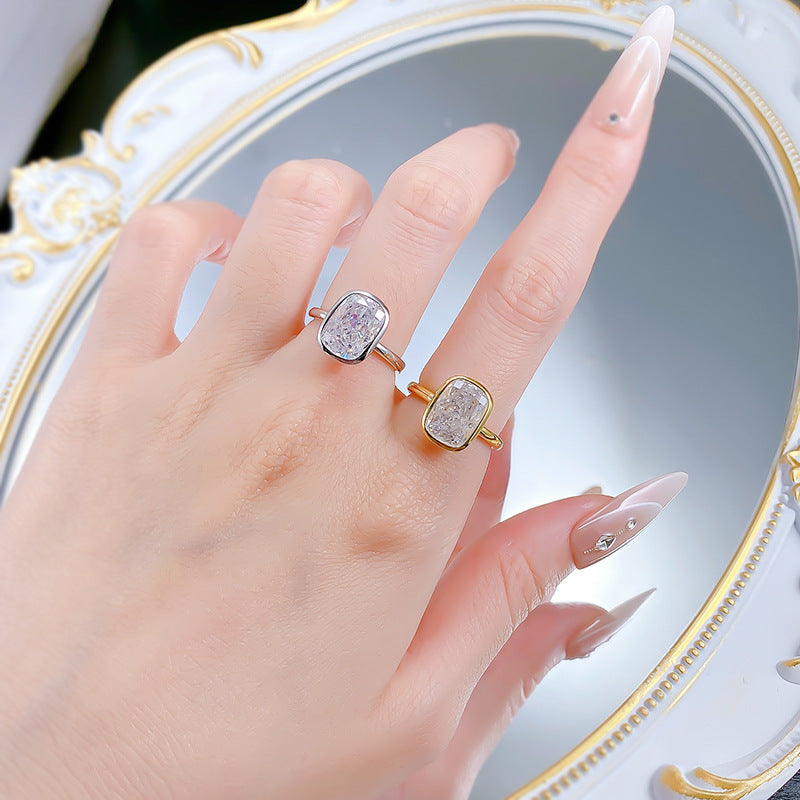 Elongated Cushion Cut Engagement Ring – image 6
