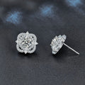 925 Sterling Silver Four-Leaf Clover Stud Earrings — Stylish & Sophisticated Moissanite