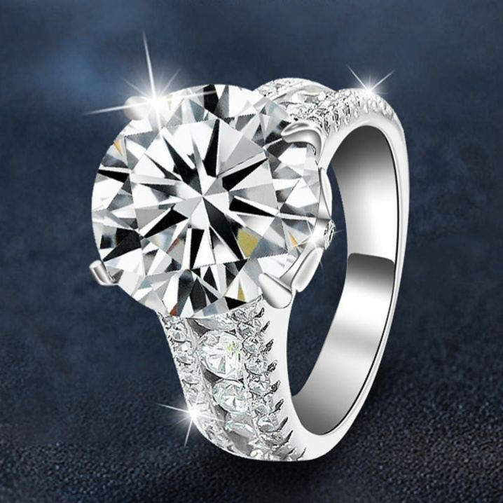 S925 Sterling Silver 10 Karat Bow Diamond Moissanite Ring 