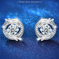 925 Sterling Silver New Chinese Style Zodiac Dragon Moissanite Earrings