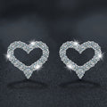 Moissanite 925 sterling silver full diamond heart earrings