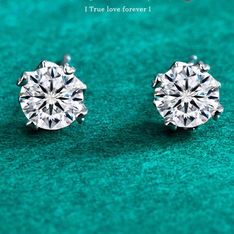 S925 Sterling Silver Snowflake Moissanite Earrings