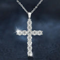 S925 Sterling Silver Moissanite Cross Necklace