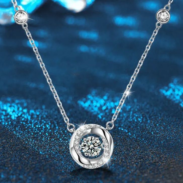 S925 Sterling Silver Mobius Moissanite Necklace