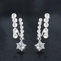 French elegance S925 sterling silver moissanite five-pointed star double-row pearl stud earrings