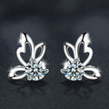 Moissanite S925 sterling silver butterfly earrings
