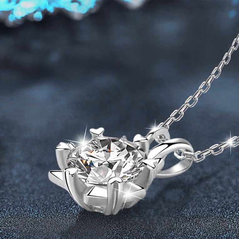 S925 Sterling Silver  Moissanite Heart-Shaped Necklace