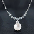 S925 Sterling Silver Moissanite Smile Pearl Necklace