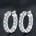 925 Sterling Silver Round Earrings with Full Set of Moissanite and Bull's Head Design