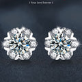 Versatile Christmas jewelry: Moissanite S925 sterling silver heart and snowflake earrings