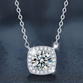 S925 Sterling Silver Moissanite Four-prong Necklace