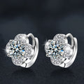 Moissanite & S925 Sterling Silver Four-Leaf Clover Earrings