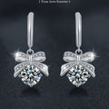 925 Sterling Silver Moissanite Bow Earrings