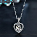 S925 Sterling Silver Moissanite Loving Heart Pendant Necklace