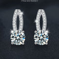 Moissanite Stud Earrings — 925 Sterling Silver, Sophisticated & Minimalist Style, Four-Prong Setting