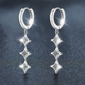 Stylish & Elegant Moissanite 925 Silver Long Tassel Stud Earrings