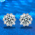 S925 Sterling Silver Moissanite Crown Stud Earrings