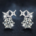 925 Sterling Silver Eight-Pointed Star Stud Earrings — Premium, Light Luxury, and Niche Moissanite Jewelry