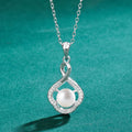 S925 Sterling Silver Moissanite Freshwater Pearl Necklace