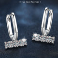 Moissanite & 925 Sterling Silver Stud Earrings — Unique U-Shaped Design