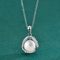 S925 Sterling Silver Moissanite Pearl Necklace